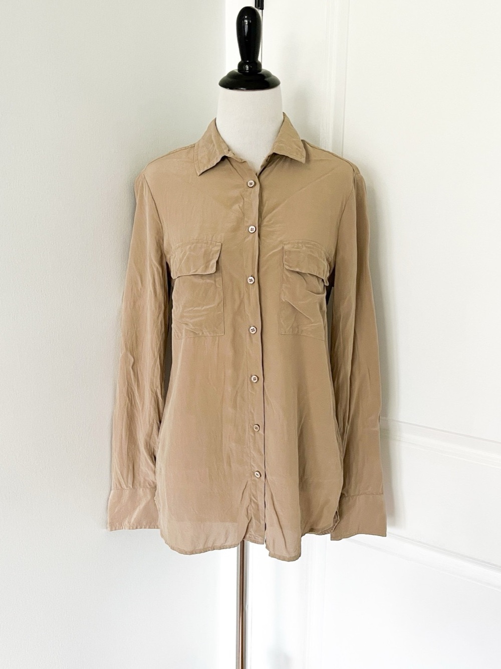 Equipment Signature Silk Shirt Long Sleeve Button Down Silk Shirt Size Small